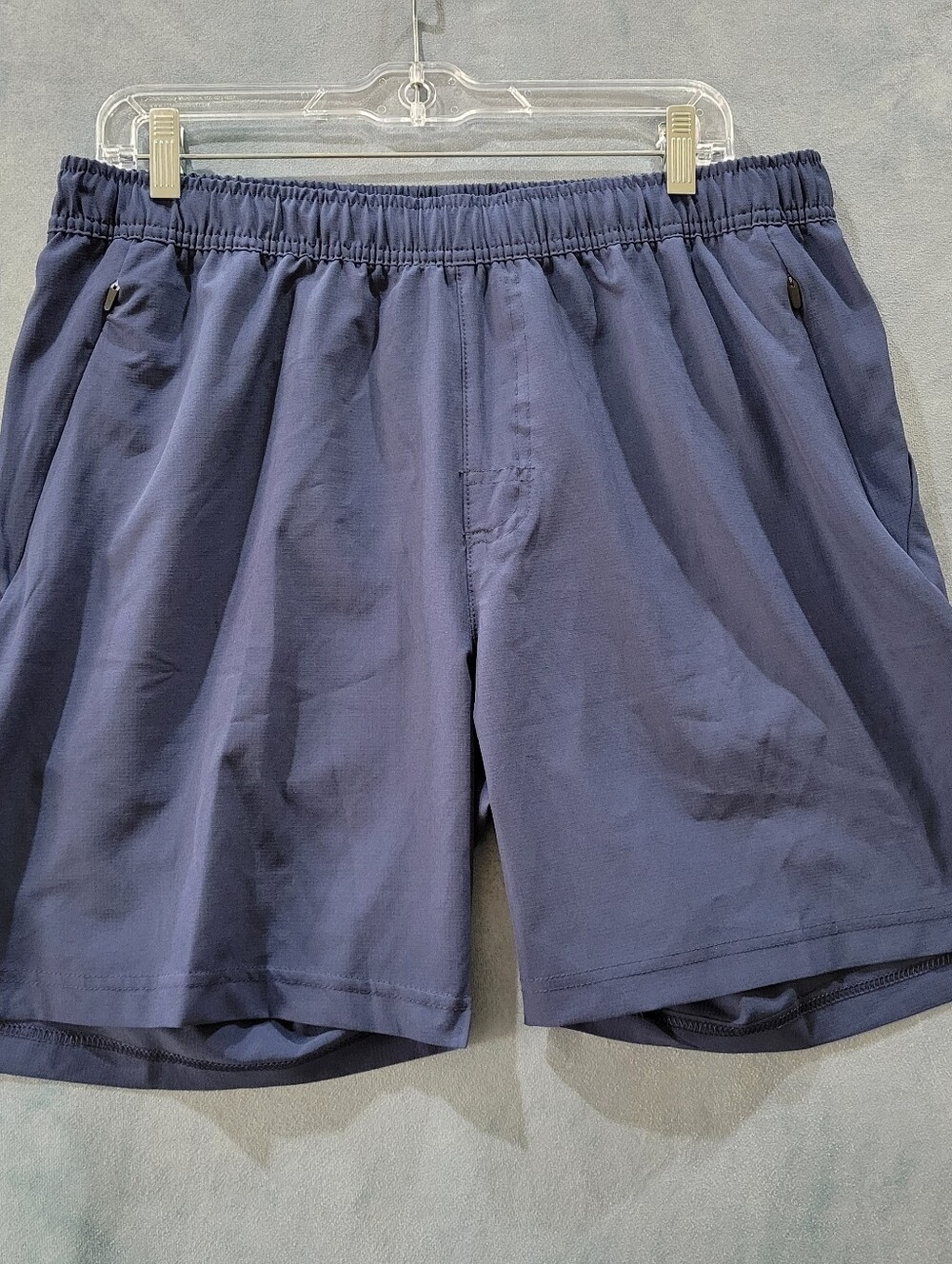 Mitre Shorts Men's Large Navy Blue 7" Soccer Athletic Zip Pockets Drawstring